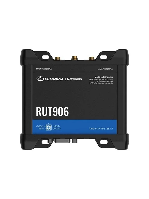 Teltonika RUT906 4G LTE RS232/RS485 Router (RUT906000000 / Standard package with EU PSU) - Wireless router N Standard - 802.11n