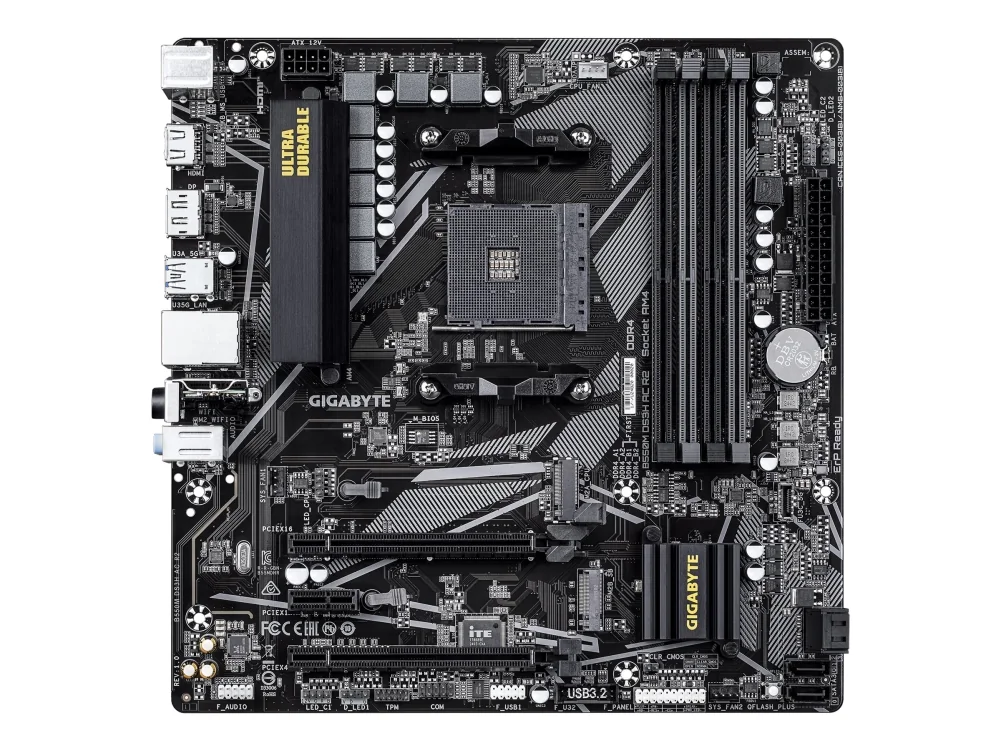 GIGABYTE B550M DS3H AC R2, AMD, Stik AM4, AMD Ryzen 3000 Series, AMD Ryzen 4000 Series, AMD Ryzen 5000 Series, Stik AM4, DDR4-SDRAM, 128 GB