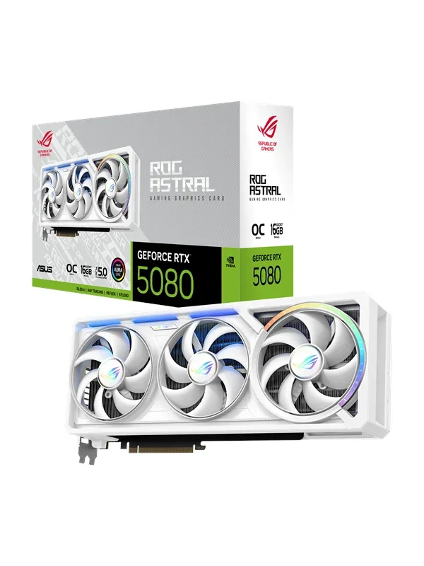 ASUS GeForce RTX 5080 ROG Astral White OC - 16GB GDDR7 RAM - Näytönohjaimet