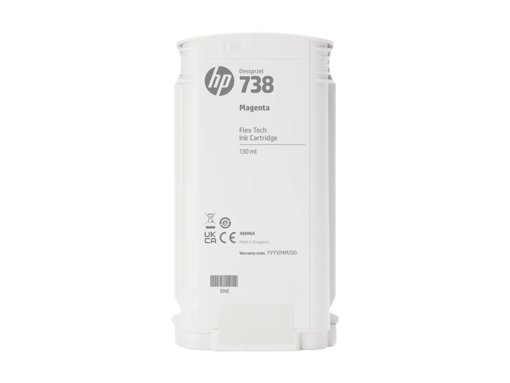 HP 738 130-ml Magenta DesignJet Ink Cartridge, HP DesignJet T850, T950 printers, Lämpömustesuihkutulostin, Magenta, Singapore, 202 mm, 129 mm