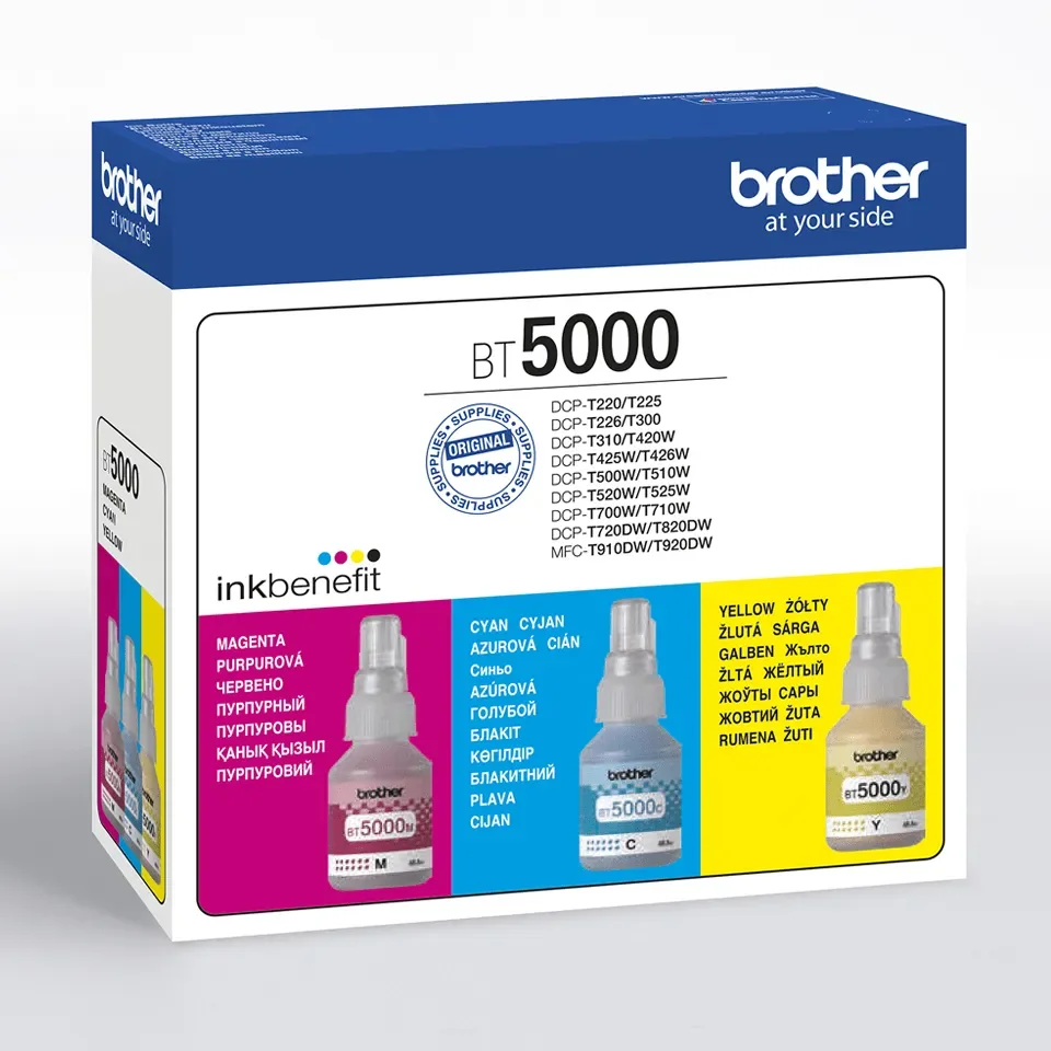 Brother BT5000CL Value Pack - 3-pack - yellow cyan magenta - original - ink refill
