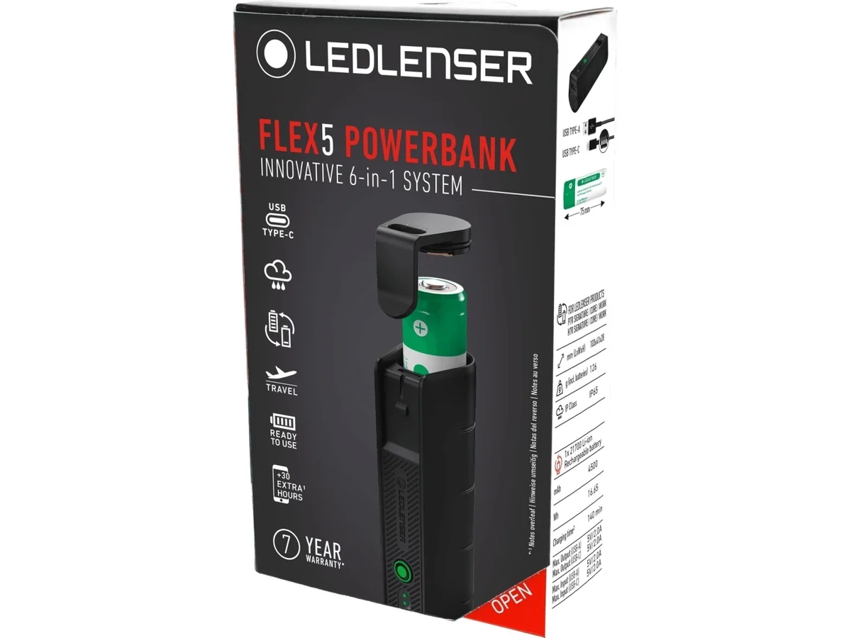 LEDLENSER 6-i-1 powerbank. Lev. Inkl. Li-Ion-akku. IP65