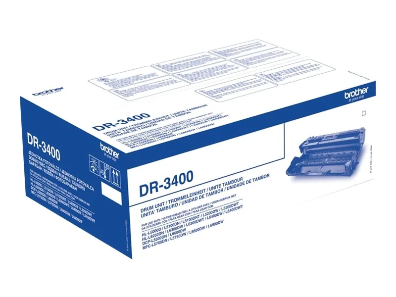 Brother DR-3400, Alkuperäinen, Brother, HL-L5000D, HL-L5100DN, HL-L5100DNT, HL-L5200DW, HL-L5200DWT, HL-L6250DN, HL-L6300DW, HL-L6300DWT,..., 1 kpl, 50000 sivua, Lasertulostus