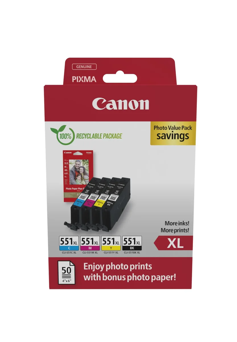 Canon CLI-551XL / 6443B008 High Value Pa