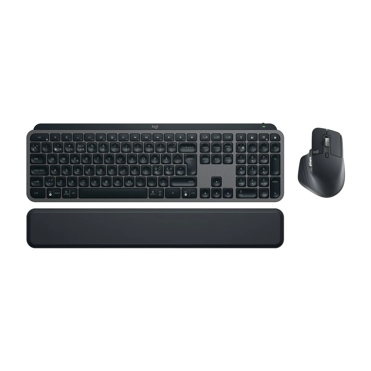 Logitech® | MX Keys S Combo - Näppäimistö ja hiiri - taustavalaistu - langaton - Bluetooth LE - QWERTY - Pohjoismainen asettelu - Grafiitti