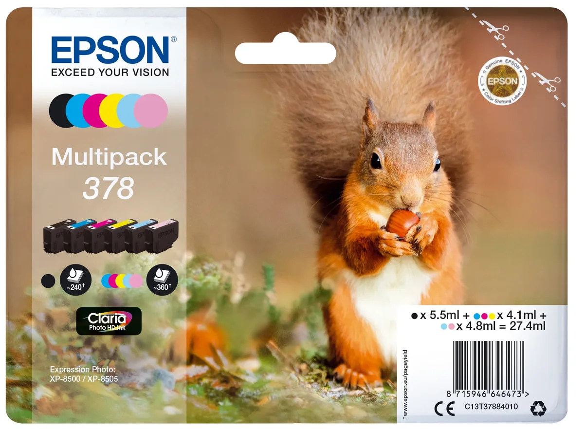 Epson 378 Multipack 6-Pack (black Keltainen cyan magenta light magenta light cyan)