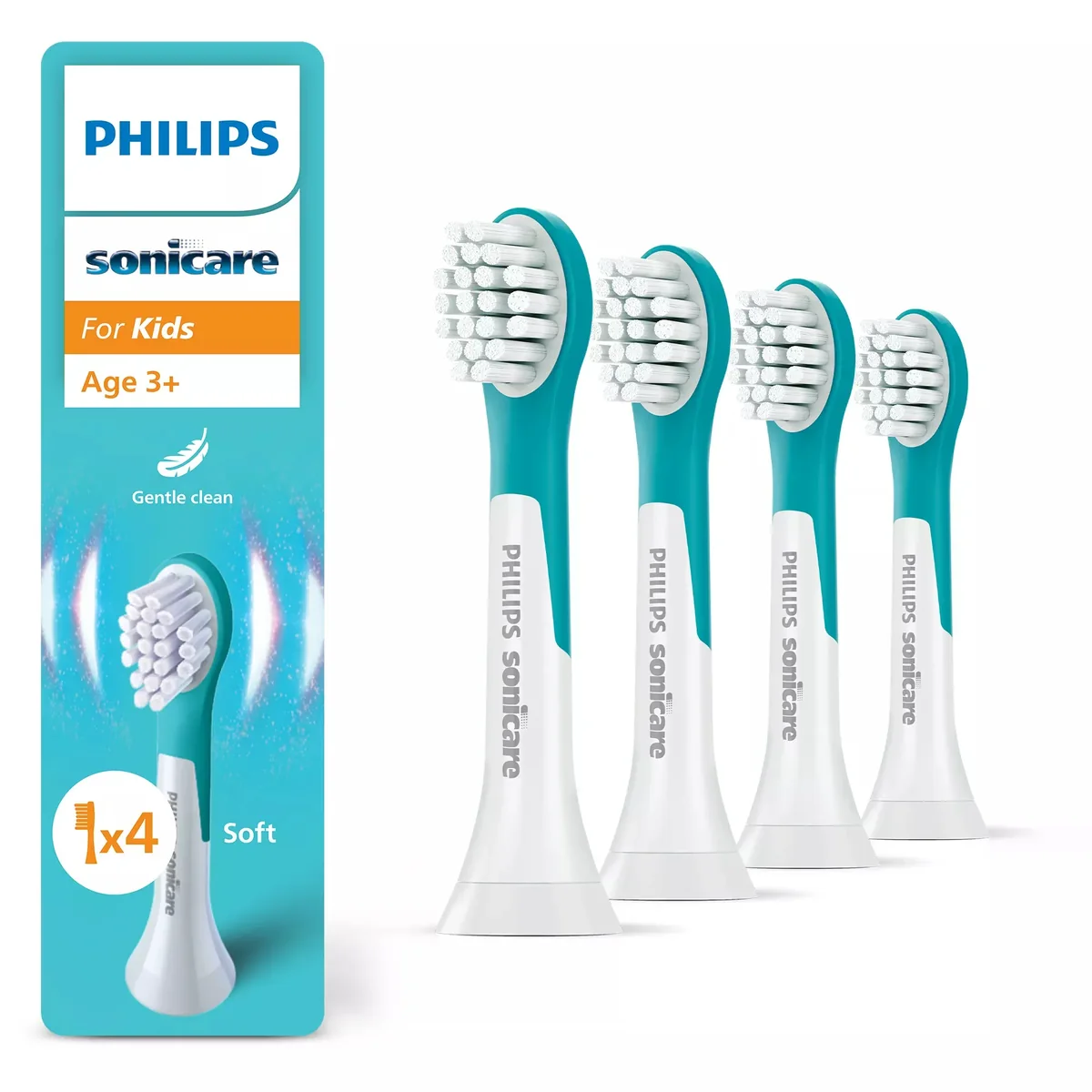 Lasten Sonicare-hammasharjan päät, 4 kpl, 3+ vuotta