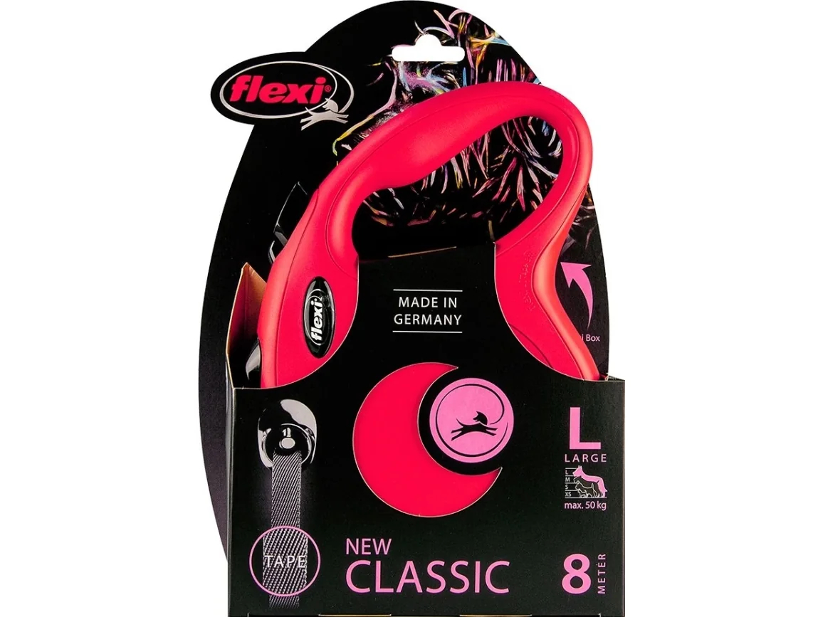 flexi New Classic bånd L, 8M, 50KG, rød