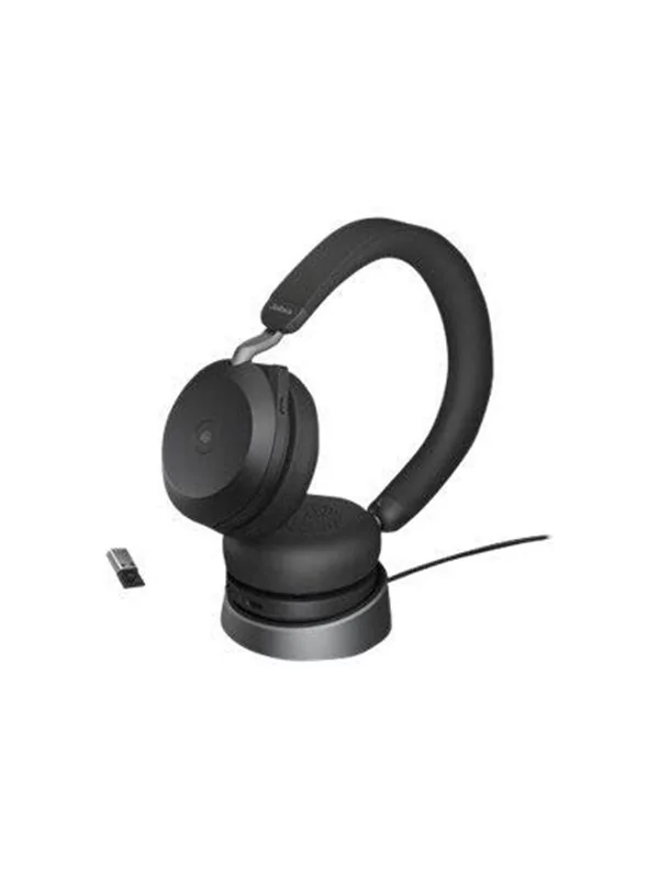 Jabra Evolve2 75 MS -langaton stereokuulokemikrofoni + latausteline ja USB-A-sovitin, musta