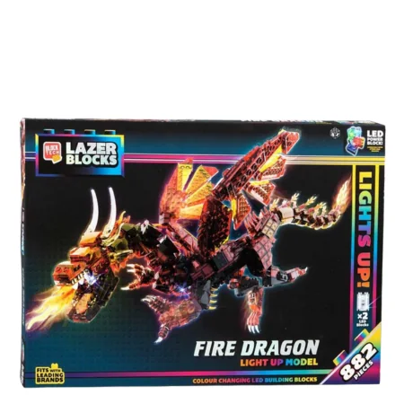 Block Tech Lazer Blocks Fire Dragon Light-Up Building Set – 882 kpl