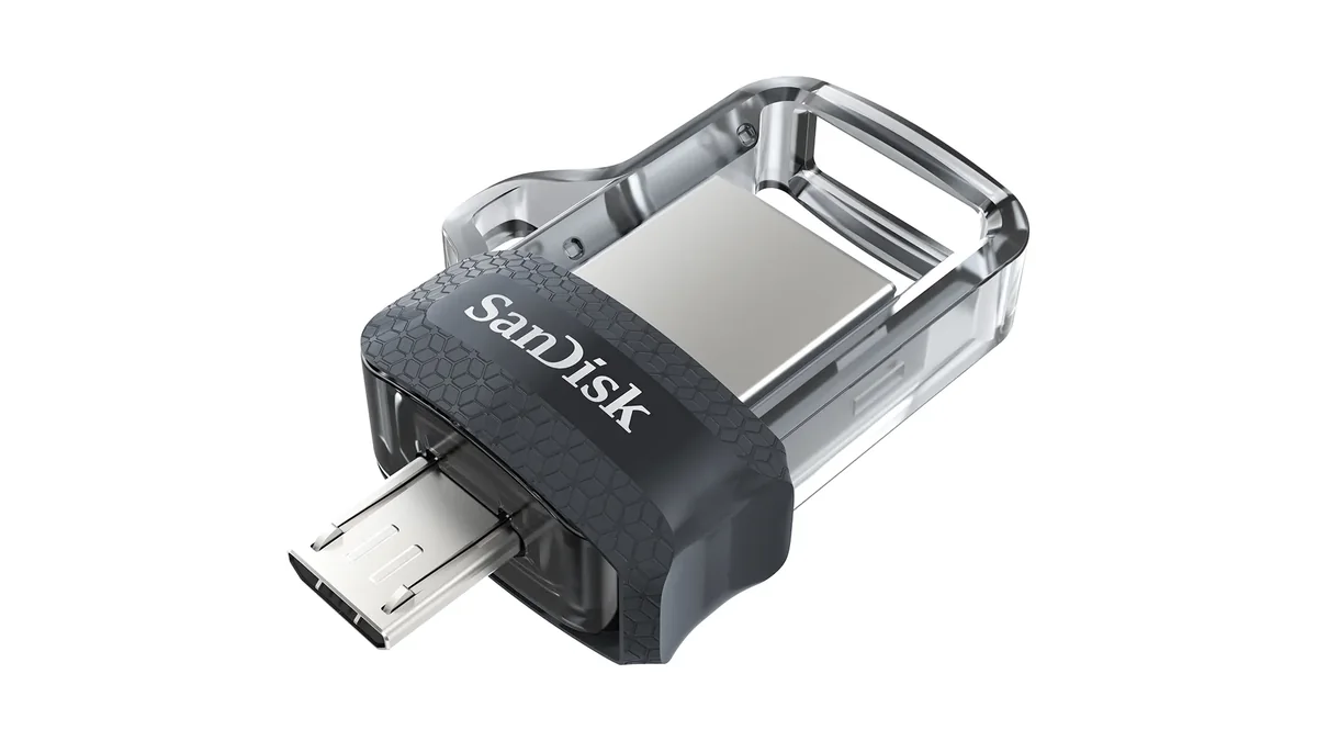 Sandisk Ultra Dual Drive M3.0 64gb Usb-a / Micro-usb Musta, Hopea, Läpinäkyvä