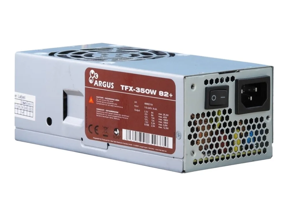 Inter-Tech Argus TFX-350W Virtalähde - 350 Watt - 80 mm - ATX - 80 Plus Valkoinen sertifioitu