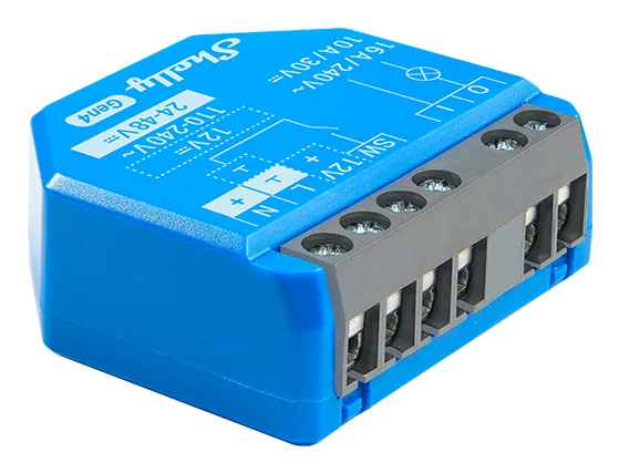 Shelly 1 Gen4 - WiFi & Zigbee releellä varustettu potentiaalivapaa kosketin (12-48VDC/230VAC)