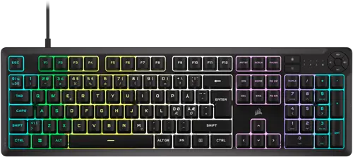 Corsair K55 CORE RGB - Pelinäppäimistö - Pohjoismainen - Musta