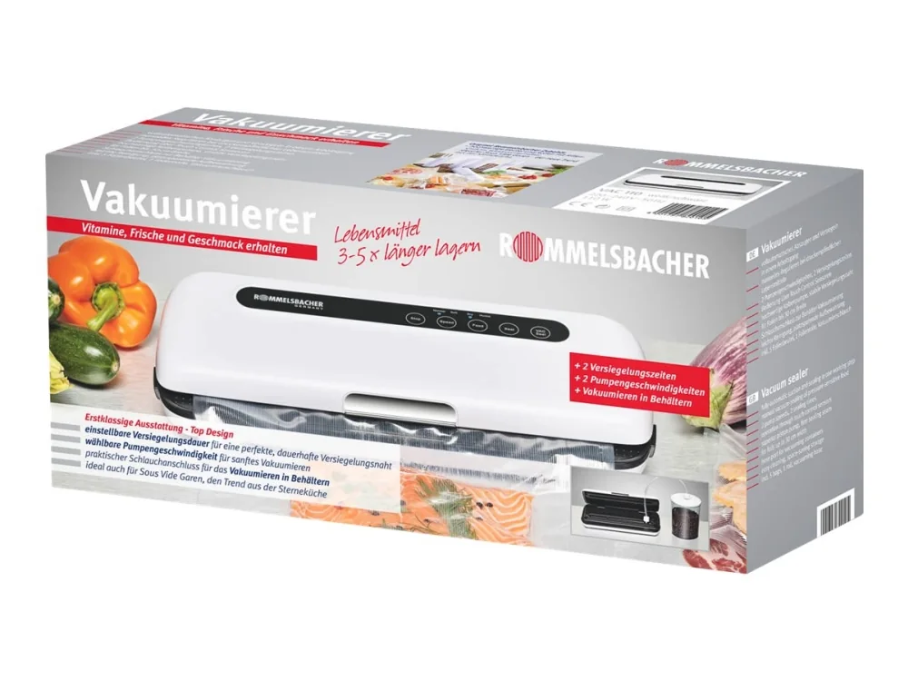 Rommelsbacher VAC110, Musta, Valkoinen, 110 W, 230 V, 360 x 155 x 75 mm