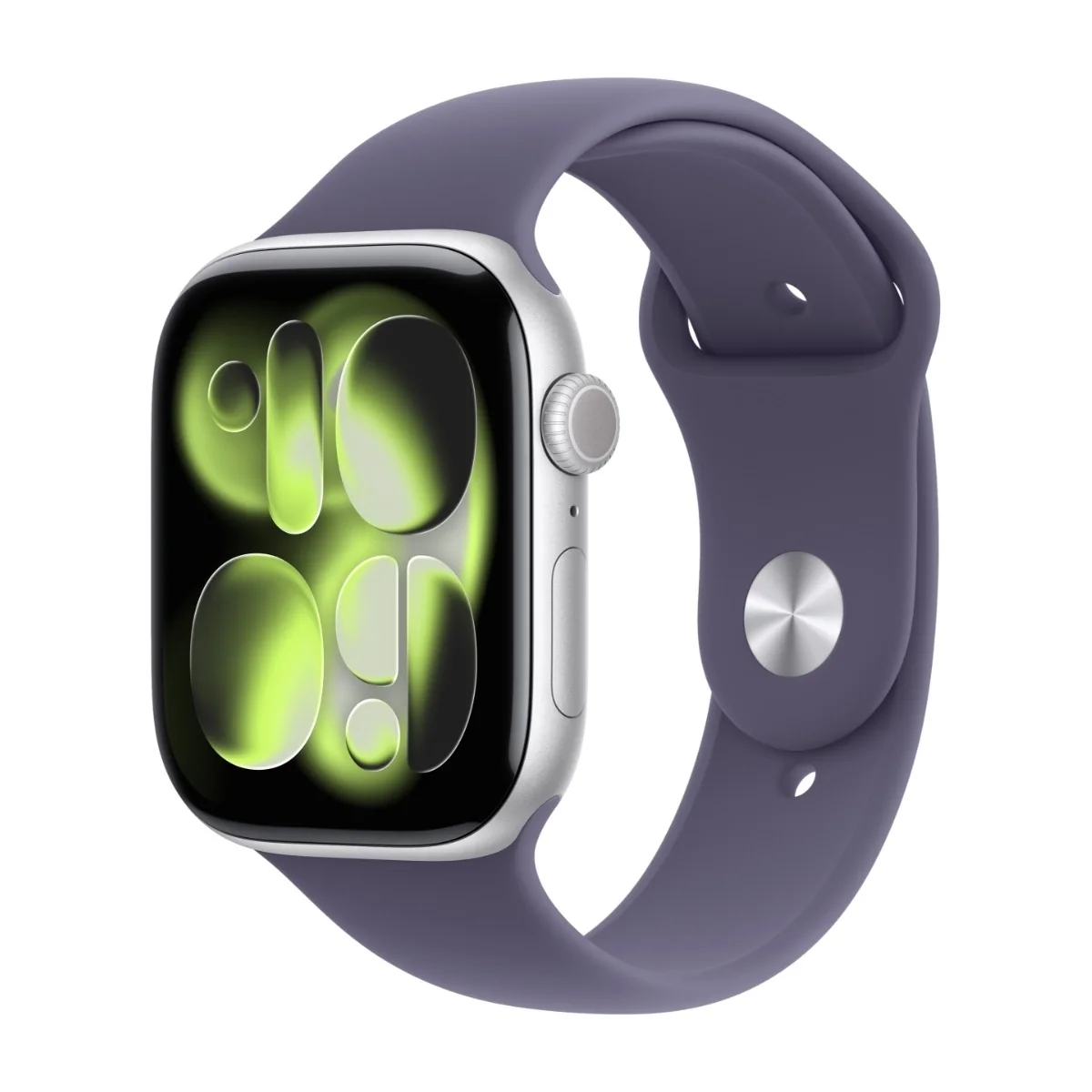 Apple Watch Series 11 GPS 46mm Silver Aluminium Case with Purple Fog Sport Band - S/M
