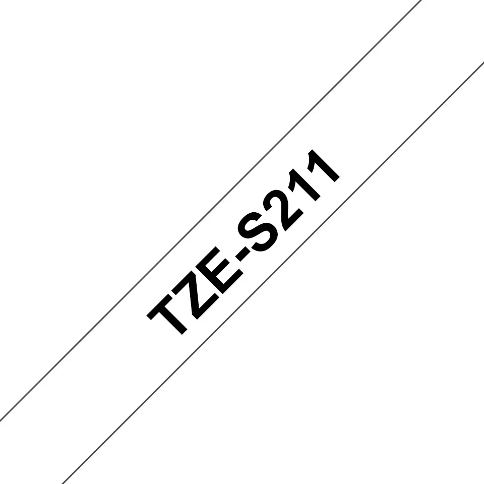 Brother Tape 6mm Tze-s211 Musta/valkoinen Extra Vahva