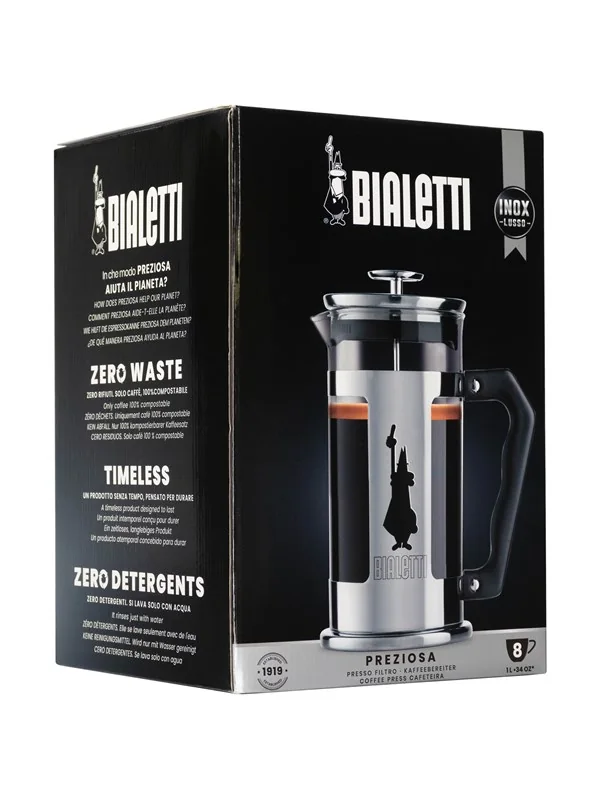 Bialetti 0003130/NW, Vakuumikahvinkeitin, 1 L, Jauhettu kahvi, Ruostumaton teräs, Läpinäkyvä