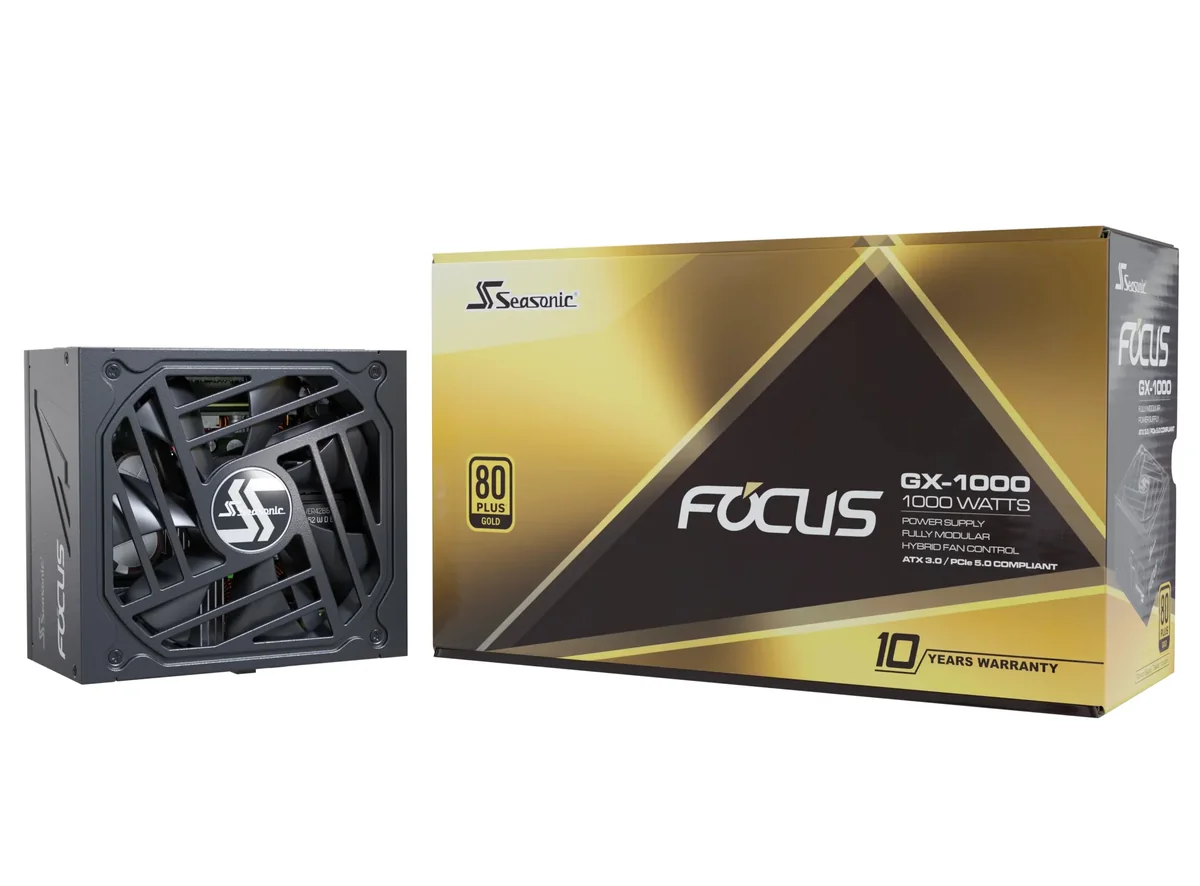 Seasonic FOCUS GX-1000 V4 ATX 3.1 1000W -virtalähde, 80 Plus Gold