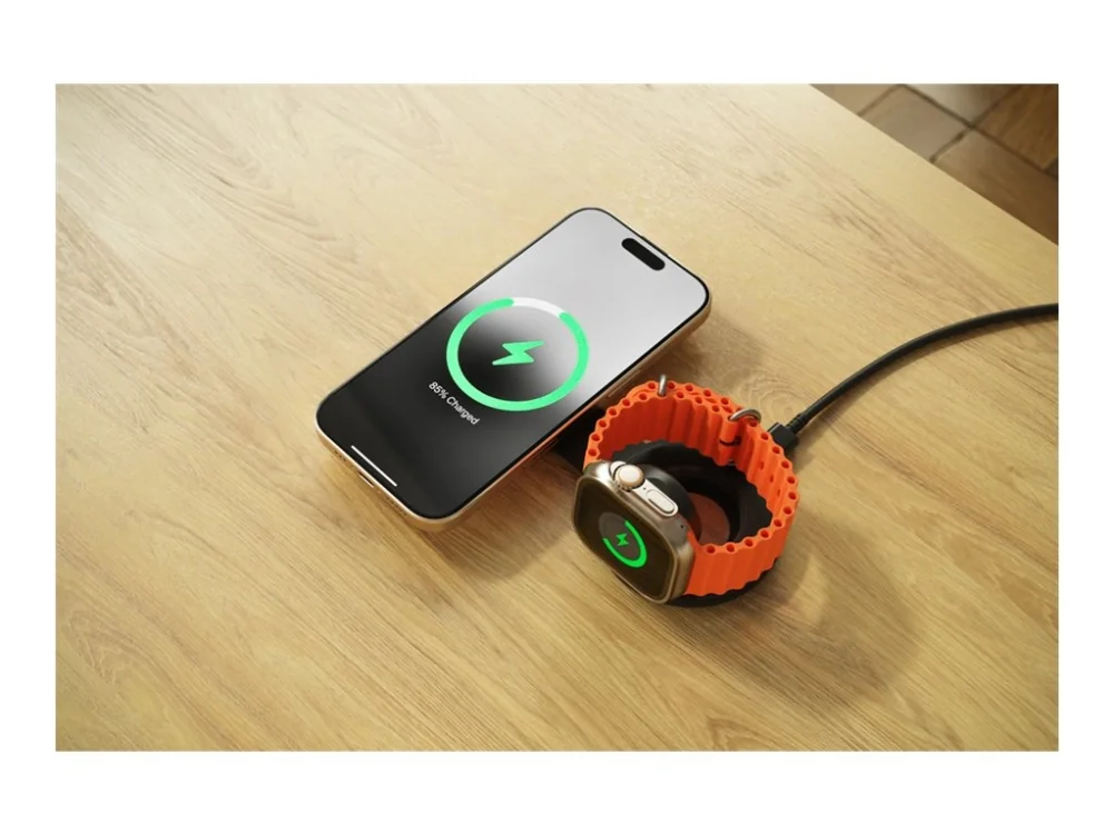 Satechi OntheGo 2-in-1, Sisätila, USB, Langaton lataaminen, musta