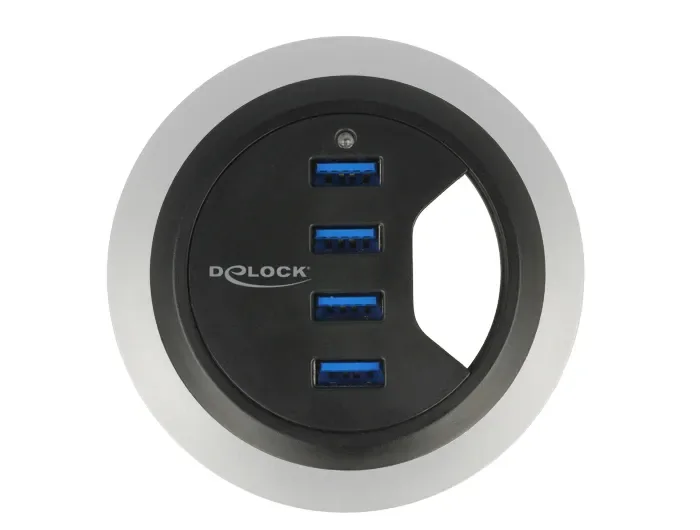 DeLOCK In-Desk Hub USB hub - 4 porttia - Musta