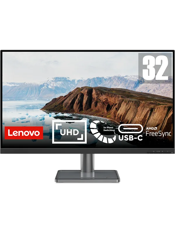 Lenovo L32p-30 - LED-näyttö - 32 (31,5 katseluun) - 3840 x 2160 4K - IPS - 350 cd/m² - 1000:1 - 4 ms - HDMI, DisplayPort, USB-C - kaiuttimet - mattamusta - suihkumusta