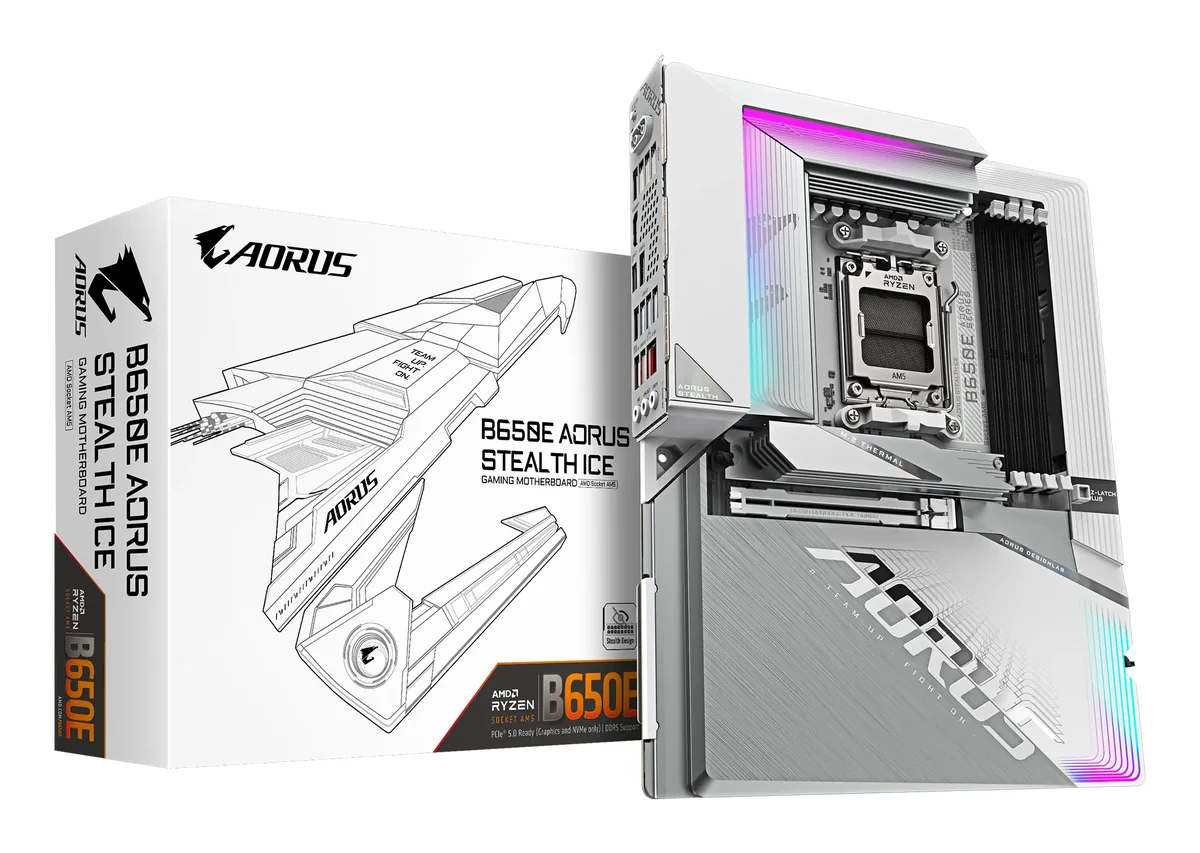 Gigabyte AORUS B650E STEALTH ICE WiFi 7 AM5 ATX -emolevy