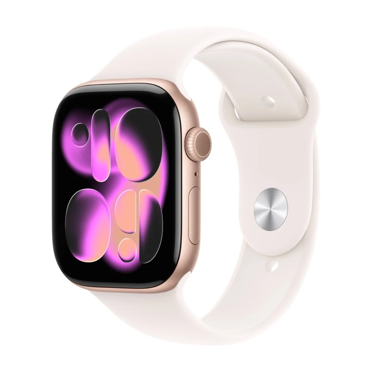 Apple Watch Series 11 GPS + Cellular 46mm Rose Gold Aluminium Case with Light Blush Sport Band - S/M