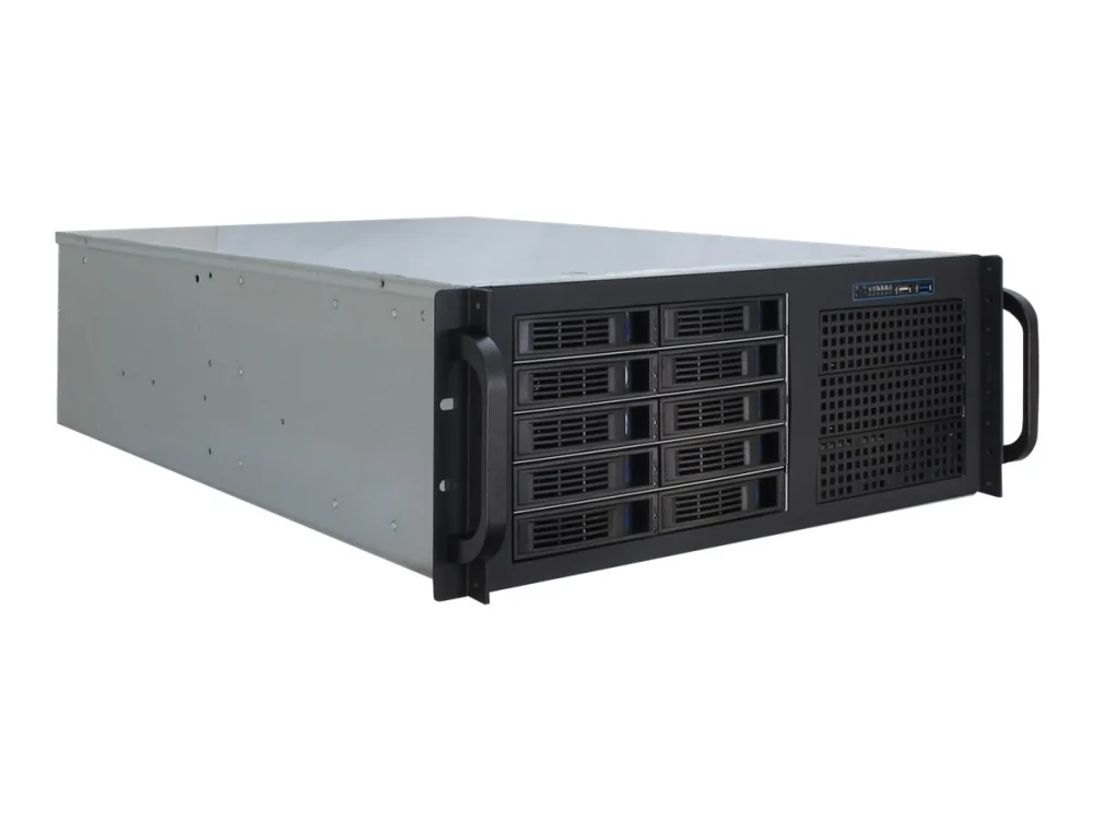 Inter-Tech IPC 4U-4410, Teline, Palvelin, Musta, Terästä, 14,8 kg, 17,3 kg