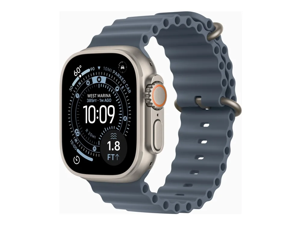 Apple Watch Ultra 3 GPS + Cellular 49mm Natural Titanium Case with Anchor Blue Ocean Band