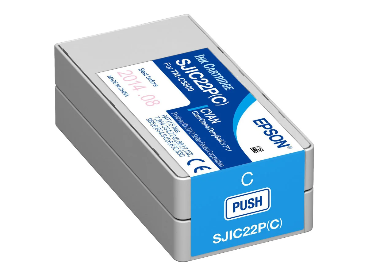Epson SJIC22P(C) - Cyan - Alkuperäinen - värikasetti - TM C3500:lle (C33S020602)