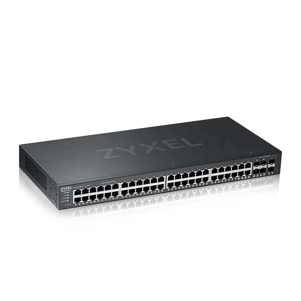 ZYXEL GS2220-50-EU0101F - Hallittava Layer 2 Gigabit Ethernet -kytkin, Musta