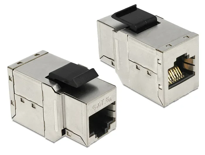 Delock RJ45 naaras - RJ45 naaras Cat.6A - Keystone-moduuli, Hopea
