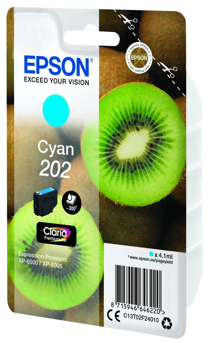 Epson Muste Syaani 4.1ml 202 - Xp-6000/xp-6005