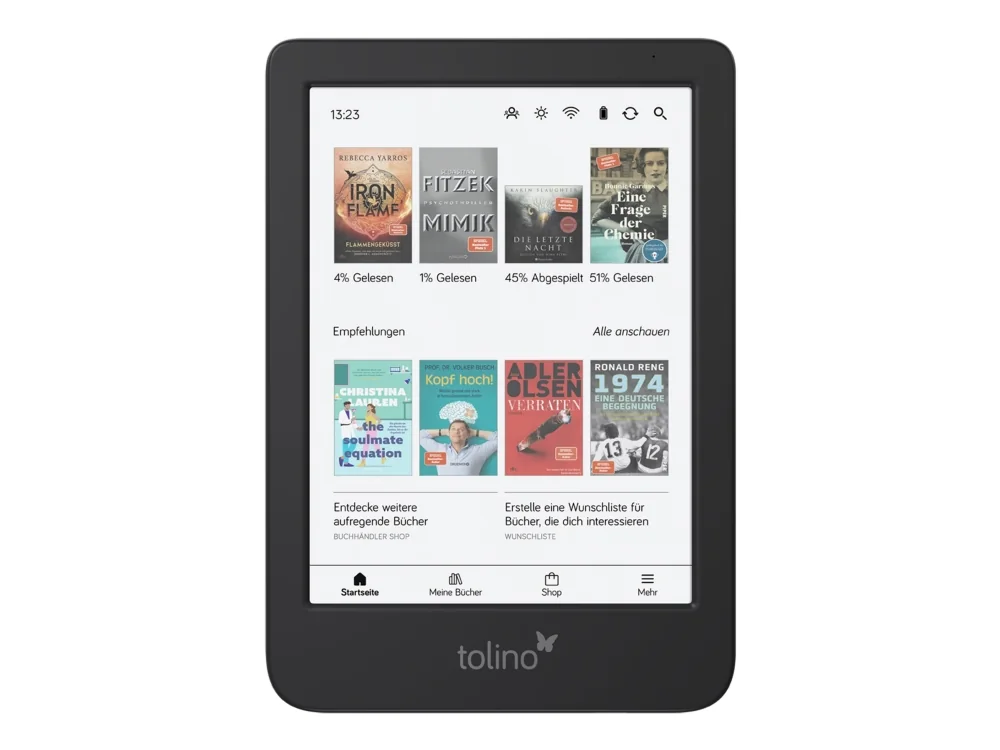 Tolino shine color, 15,2 cm (6), E Ink Carta, 1072 x 1448 pikseliä, CBR, CBZ, EPUB, MOBI, PDF, TXT, JPEG, PNG, 16 GB