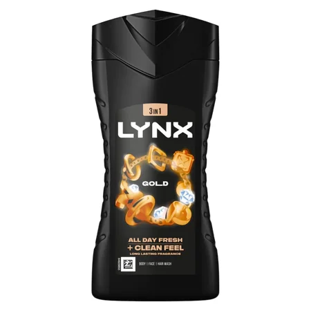 Lynx Gold 3-in-1 Body, Face & Hair Wash - 225 ml