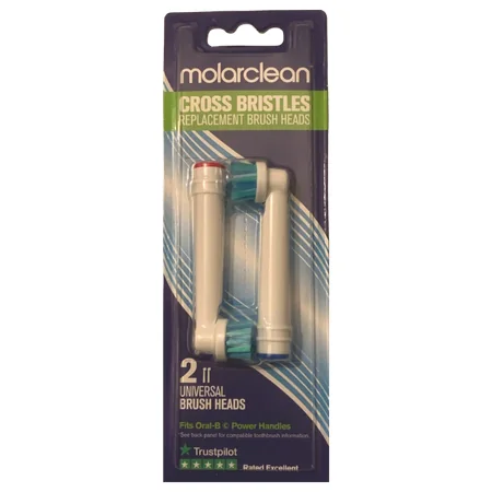 Molarclean Cross Bristles Vaihtoharjaspäät - 2 kpl