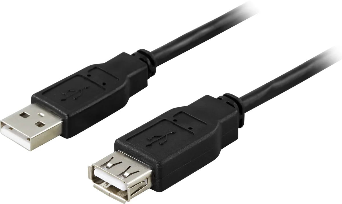 Deltaco Usb-jatkojohto 1m Usb-a Usb-a Musta