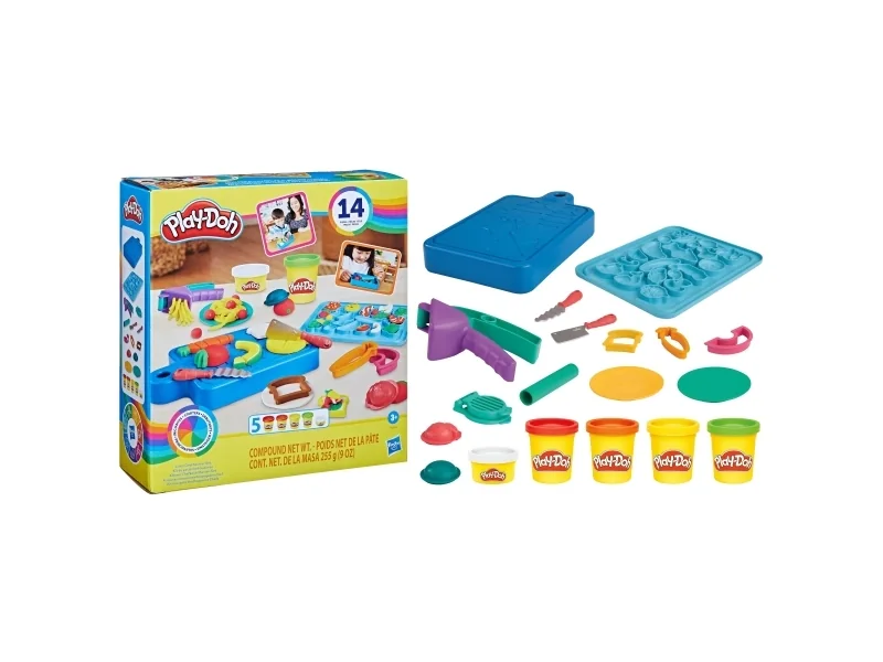 Play-Doh Little Chef -aloitussetti, Lasten keramiikkasetti, 3 vuosi/vuosia, Myrkytön, Monivärinen, 14 kpl