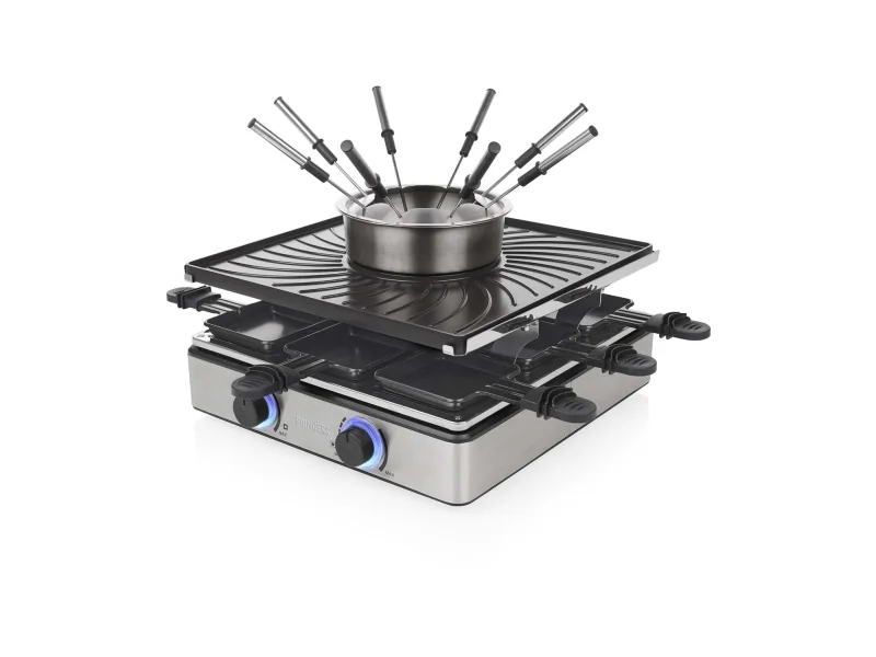 Raclette- ja fonduegrilli, 31x31cm, 1700W, tilavuus 1,3L