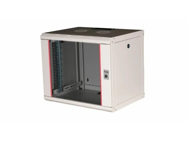 Equip EPM-09-6045-G-CBAA, Seinään asennettava laitekehikko, 9U, Näppäinlukko, Kotelon kiskot, 17,6 kg, Vaaleanharmaa