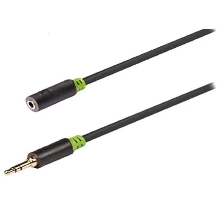 König Stereo Audio jatkokaapeli musta - 1 metri