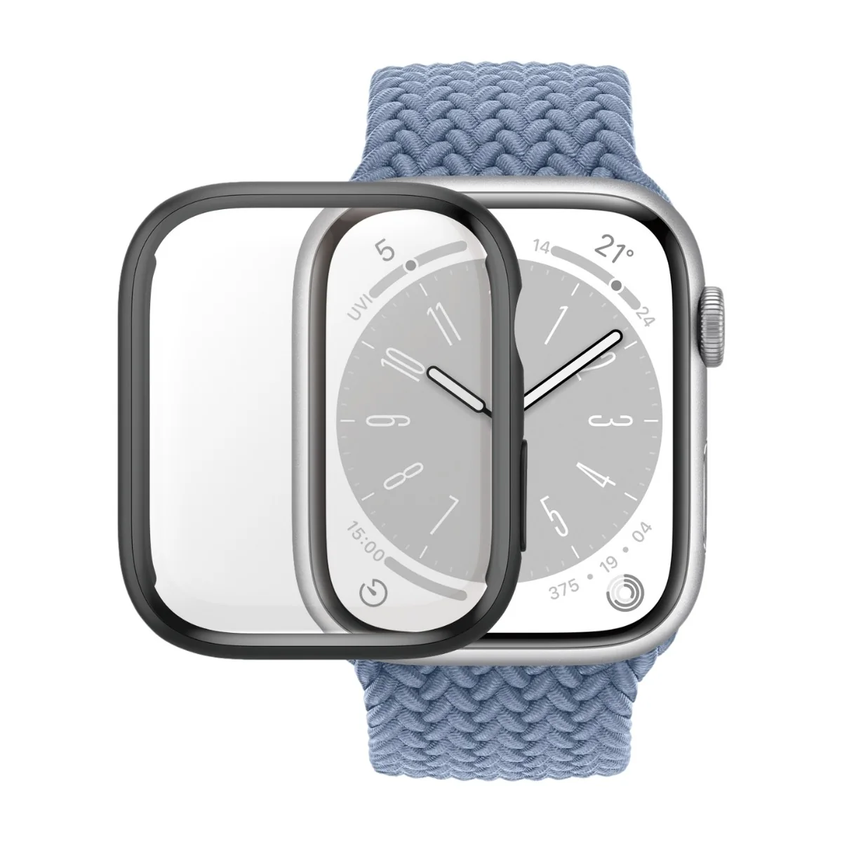 PanzerGlass Apple Watch Series 7/8/9 41 mm, musta, antibakteerinen