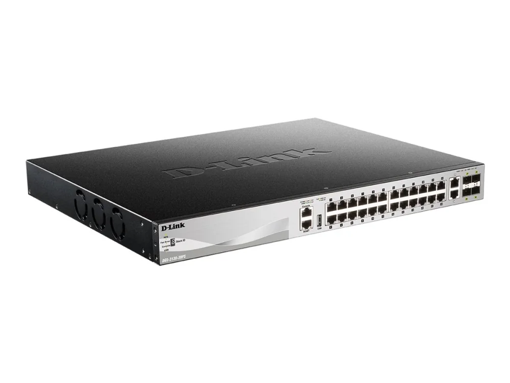 D-Link DGS-3130-30PS/E, Hallittu, L3, Gigabit Ethernet (10/100/1000), Power over Ethernet -tuki, Telineasennus