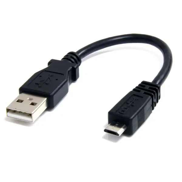 StarTech USB-A – Micro-USB B -kaapeli, 0,15 m, musta