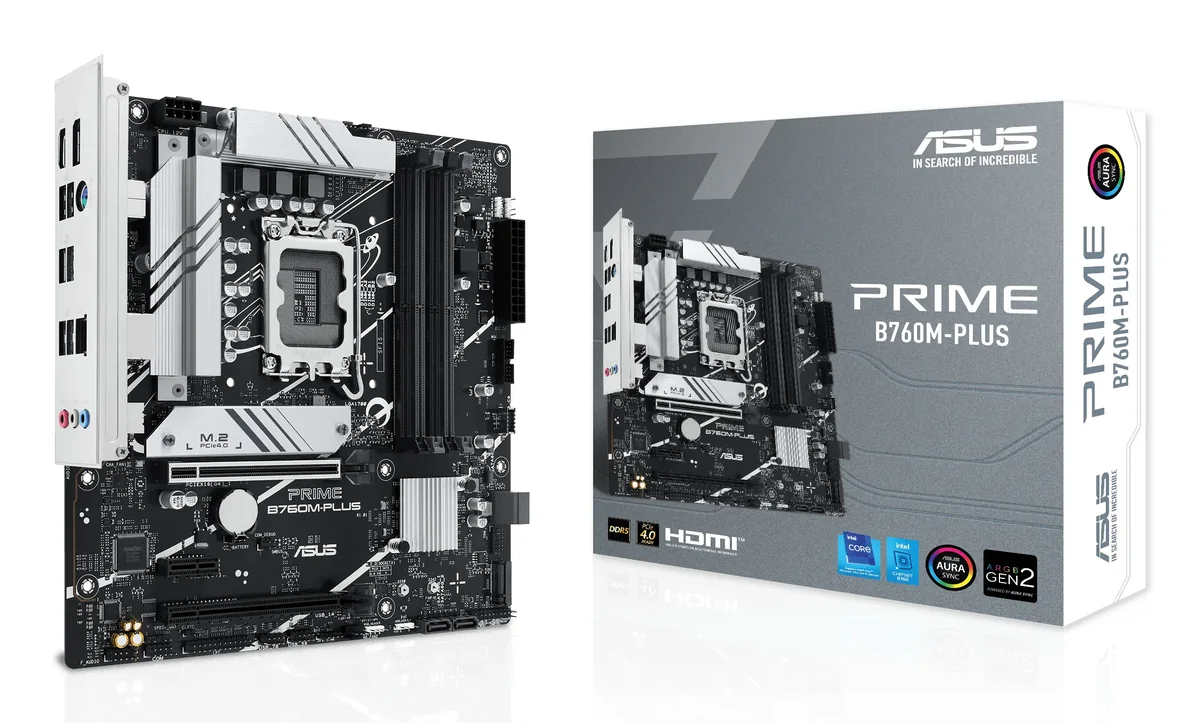 ASUS PRIME B760M-PLUS Emolevy - Intel B760 - Intel LGA1700 - DDR5 RAM - Micro-ATX