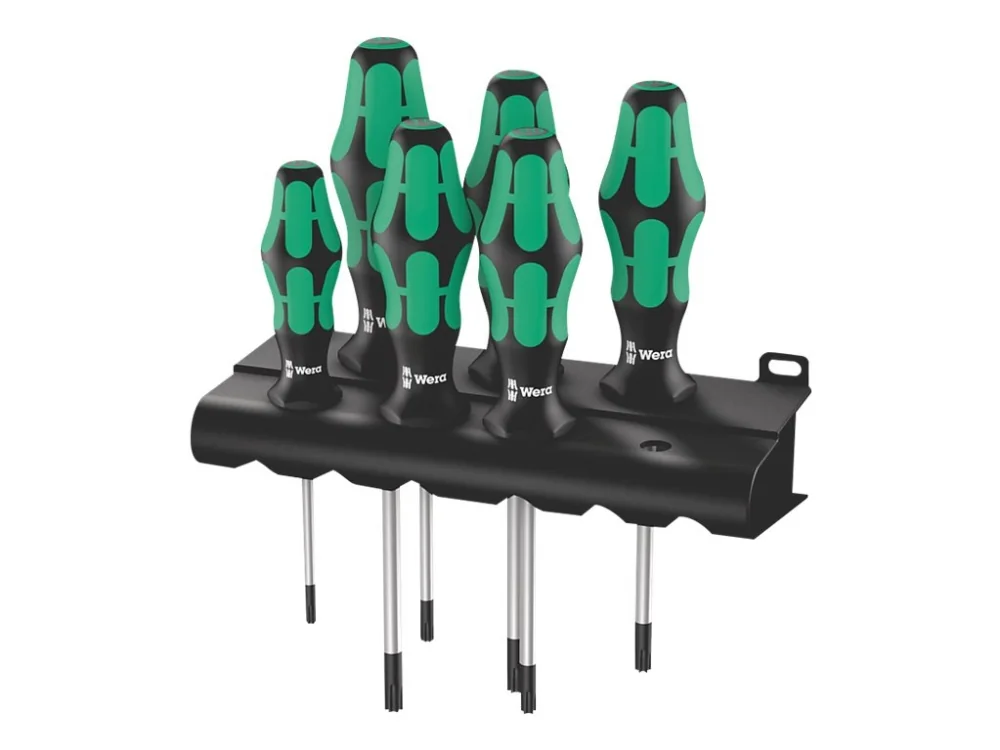 WERA WERK Wera 367/6 RuuvimeisselisarjaPowerform Plus TORX® + teline6 osaa laatikossa, jossa ikkunaTX10- TX40