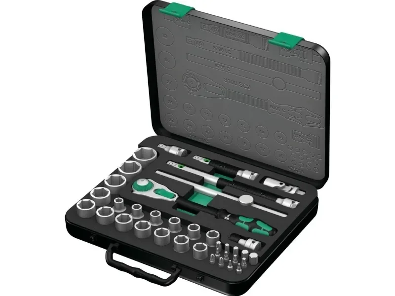 Wera 05003645001, Hylsyavainsarja, 37 kpl, Musta, Vihreä, CE, Hylsyavaimen kahva