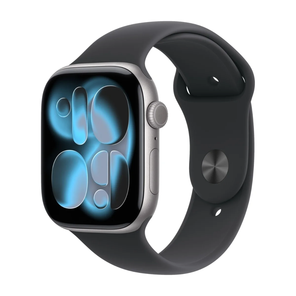 Apple Watch Series 11 GPS 46 mm tähtiharmaa alumiini, musta urheiluranneke - M/L