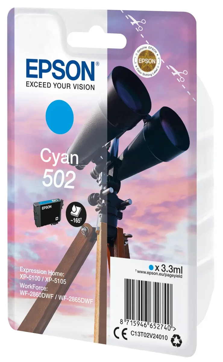 Epson 502-mustekasetti, 3.3 ml, syaani